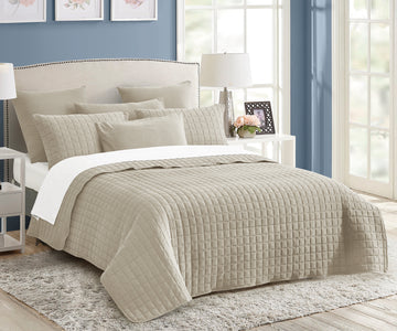 NNEDSZ 7 piece vintage stone wash comforter set king natural