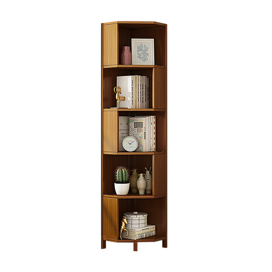 NNEDSZ 5-Shelf Corner Bookcase Industrial Bookshelf Display Storage Stand