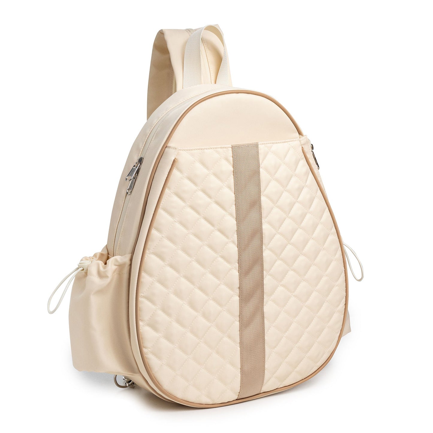 NNEDSZ Off White Lightweight Waterproof Tennis Racket Backpack - Multifunction Sling and Backpack for Men and Women(The water cup racket is a shooting prop and is not included)
