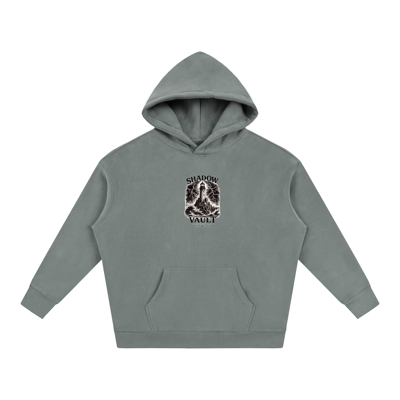 Oversize Fleeced Hoodie, Lighthouse become the storm