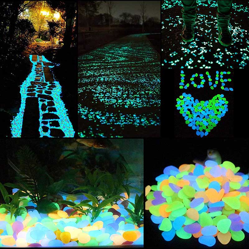 Garden Glowing in the Dark Stone for Decoration Set 200 Pcs