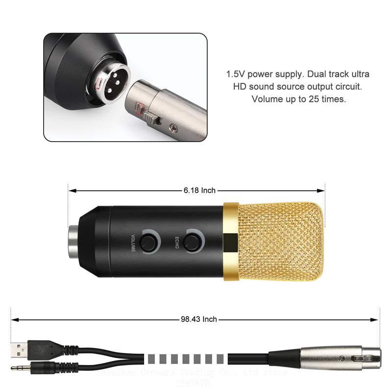 Professional Desktop Studio USB Condenser Microphone