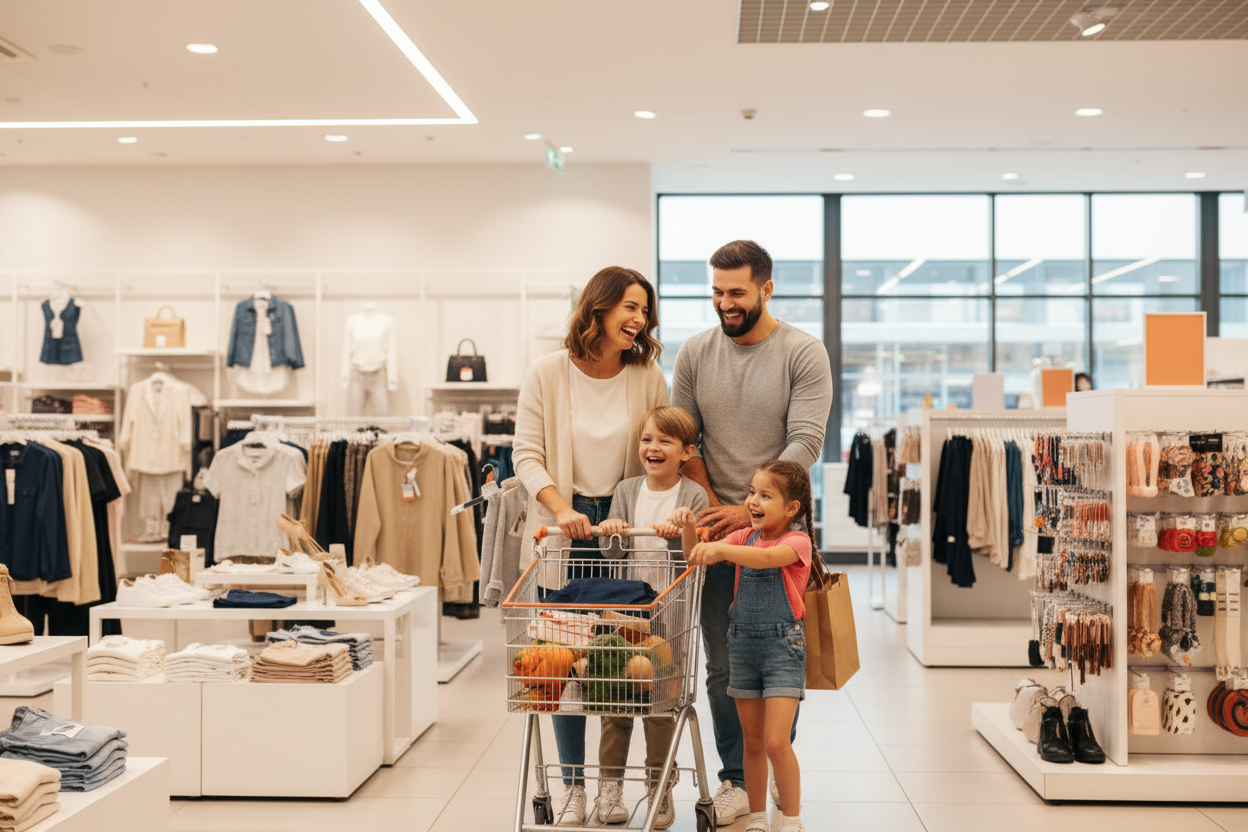 Family in Department Store