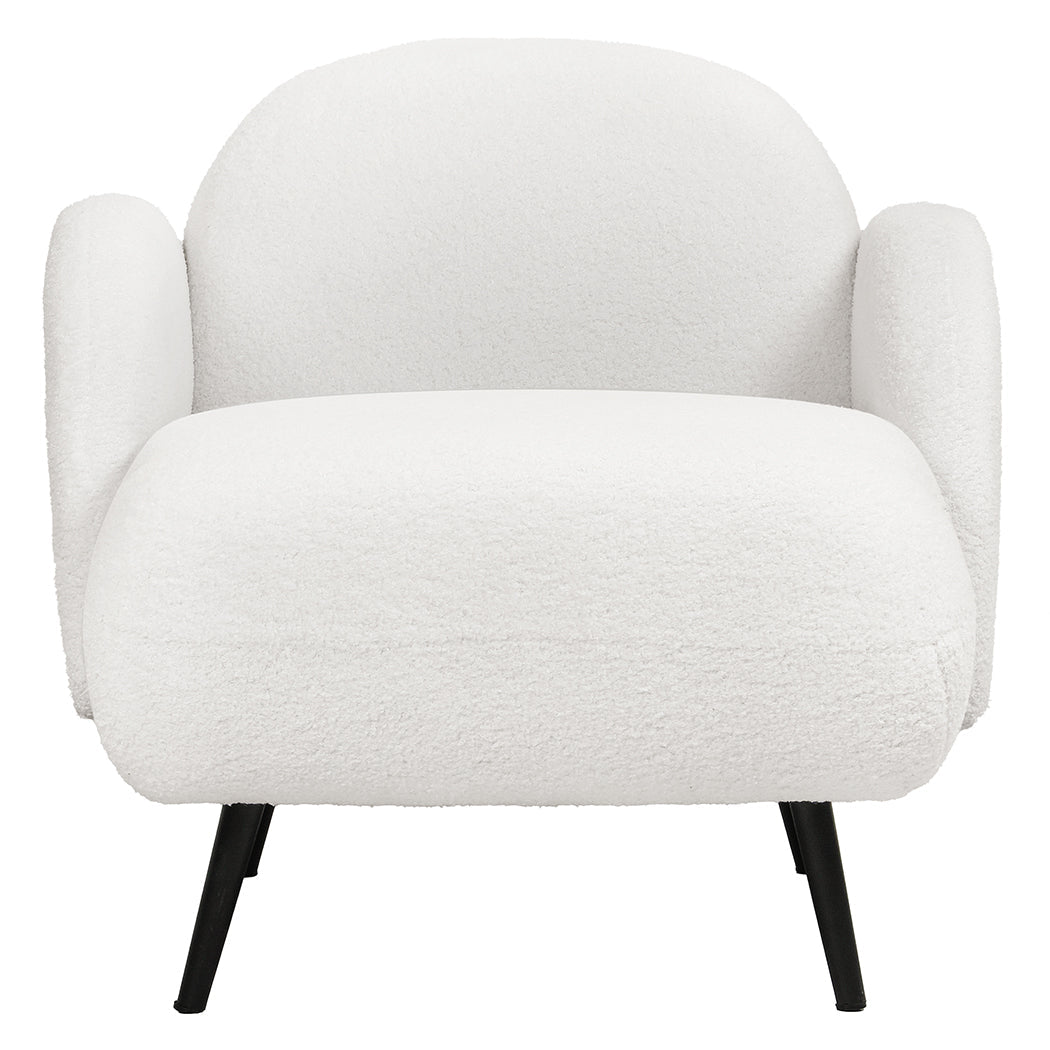 NNEIDS Levede Sofa Chair Fleece Upholstered Single White