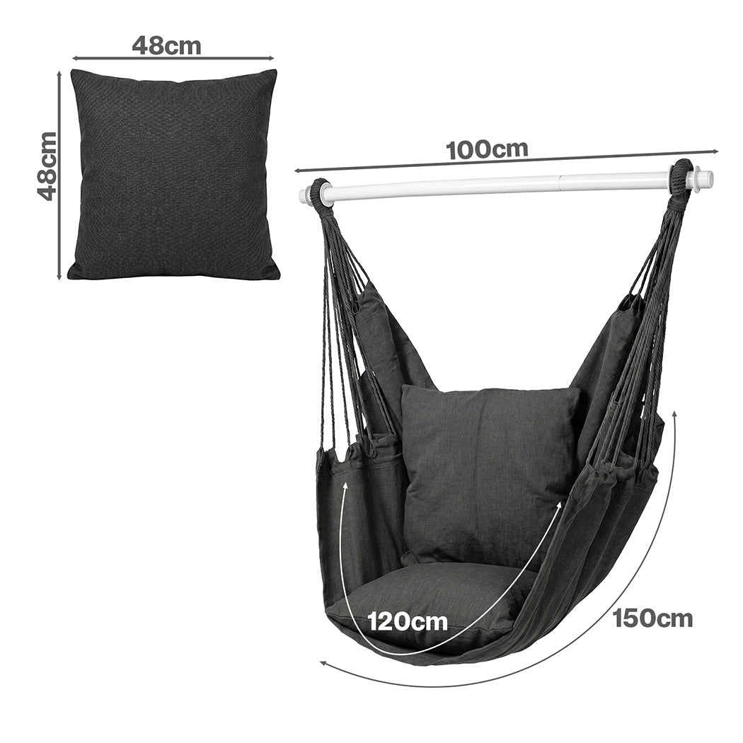 Mountview Garden Hammock Chair Hanging Swing Seat 2 Cushions Outdoor Camping