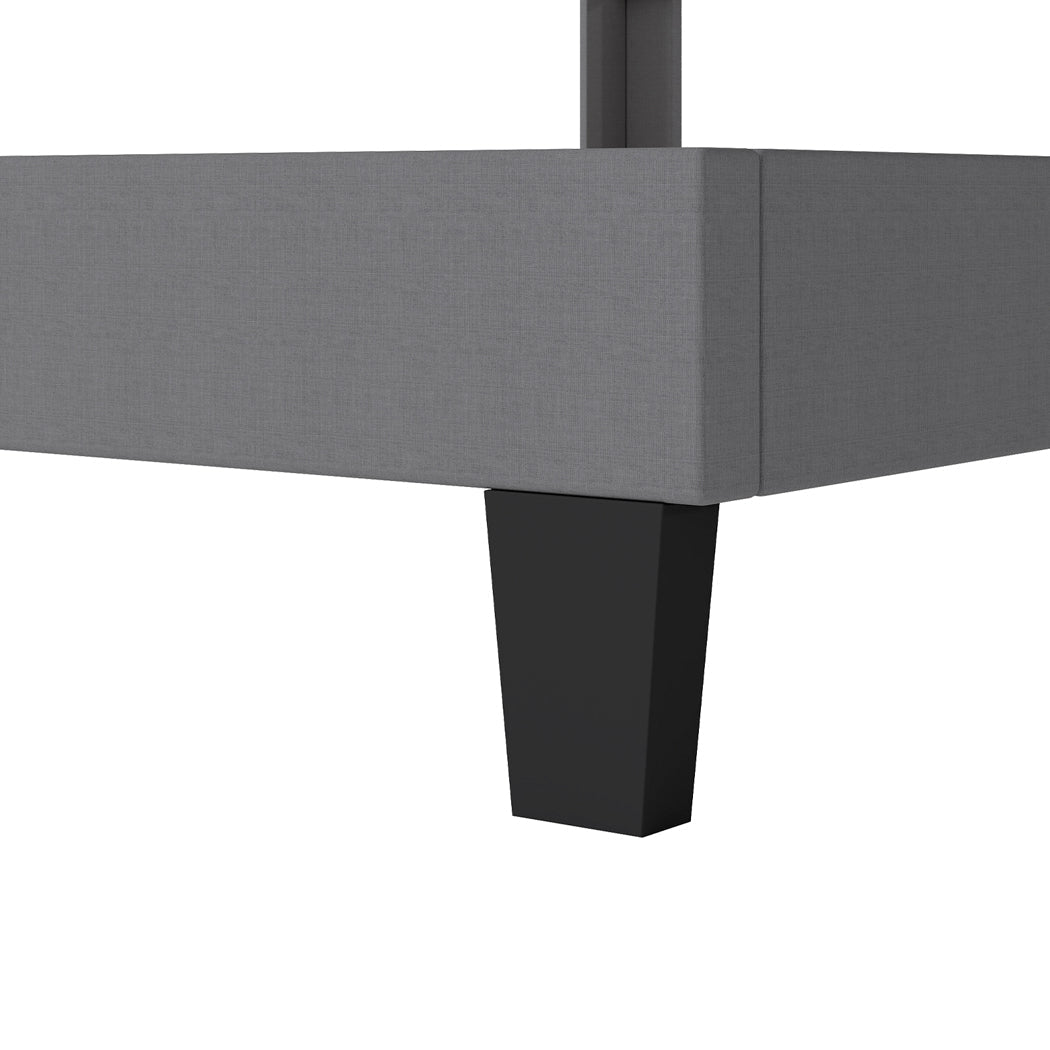 Levede Metal Wooden Bed Frame Double Panel Plush Upholstered Soft Headboard Grey
