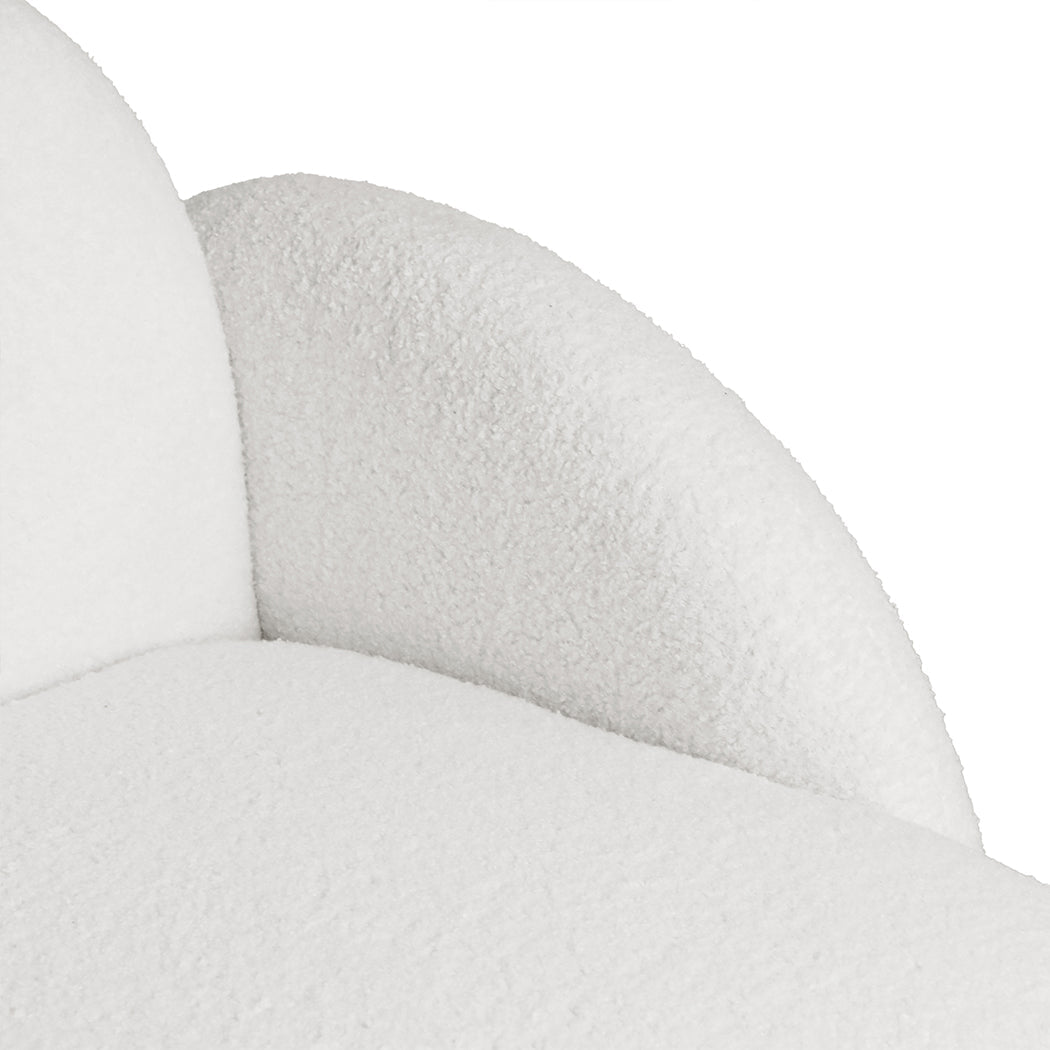 NNEIDS Levede Sofa Chair Fleece Upholstered Single White