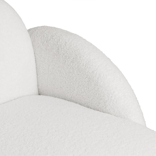 NNEIDS Levede Sofa Chair Fleece Upholstered Single White